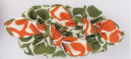 Reversible Furoshiki 19"- Isa Monyo Shinme Green/Orange