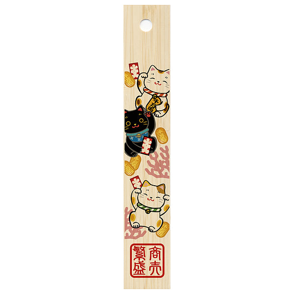 Bamboo Bookmark - Fortune Cat