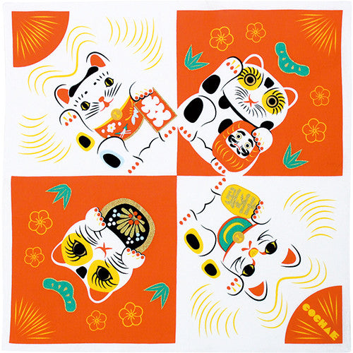 Furoshiki 20"- Cochae Maneki-Neko