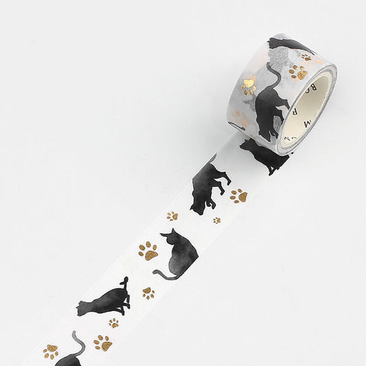 Washi Tape 20mm - Foil Stamping Black Cat