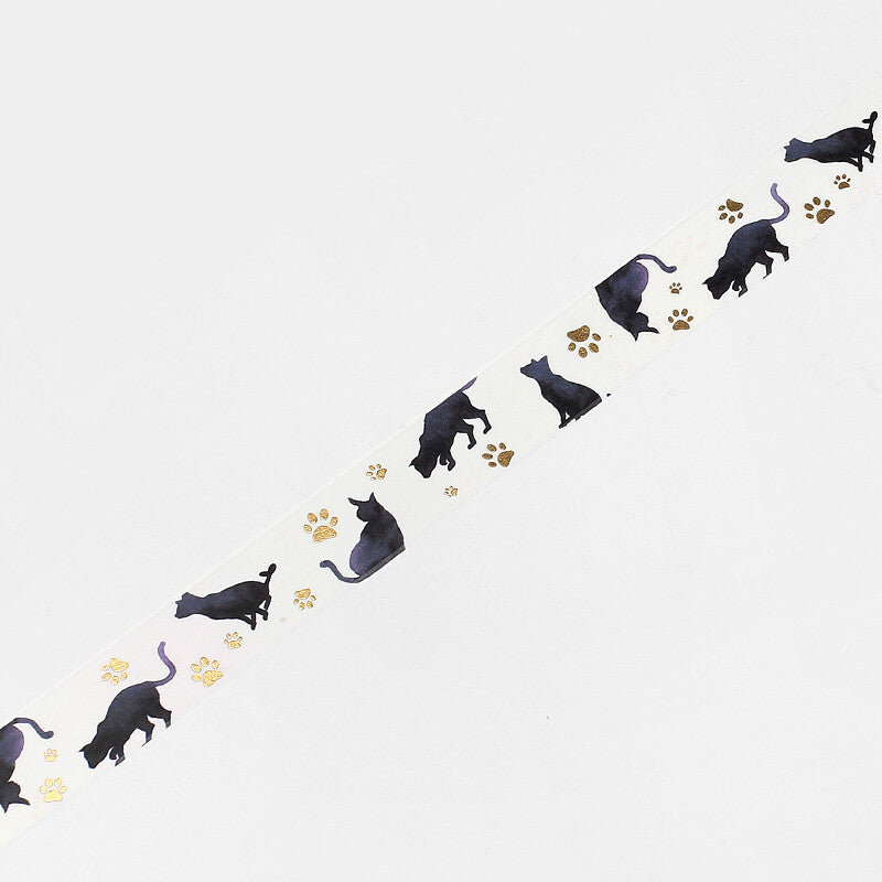 Washi Tape 20mm - Foil Stamping Black Cat