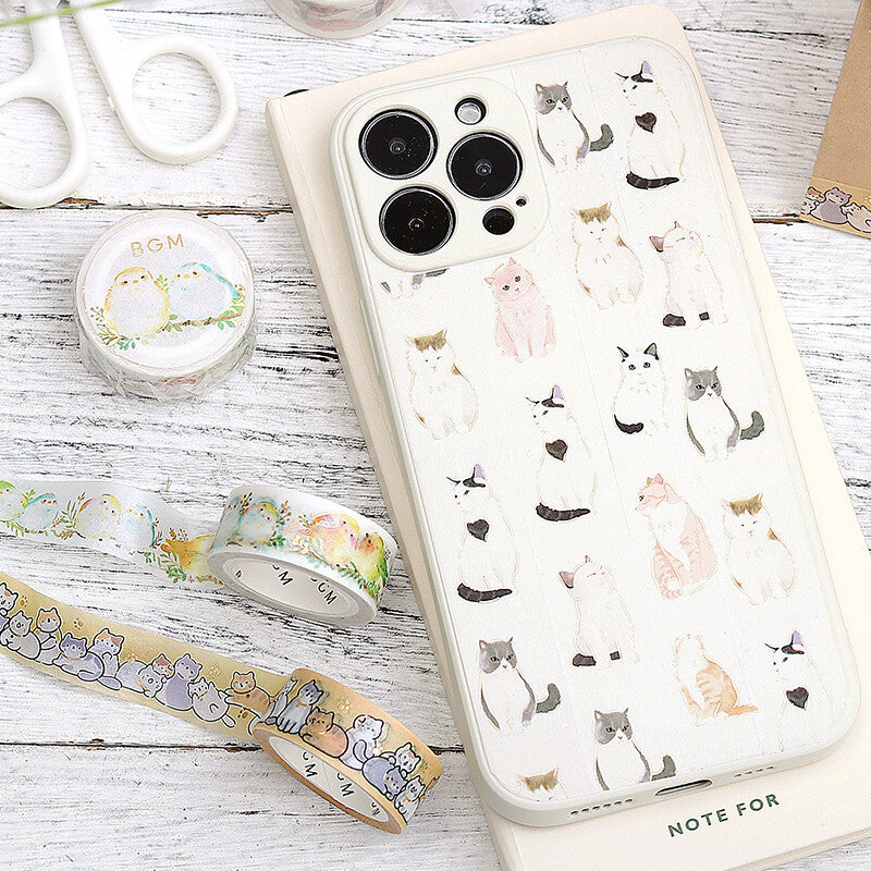 Washi Tape 20mm - Foil Stamping Sitting Cats