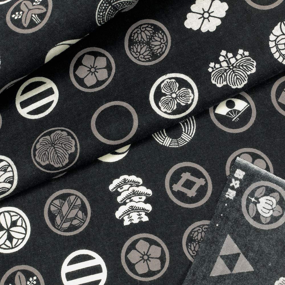 Tenugui Towel - Mon Crest Black