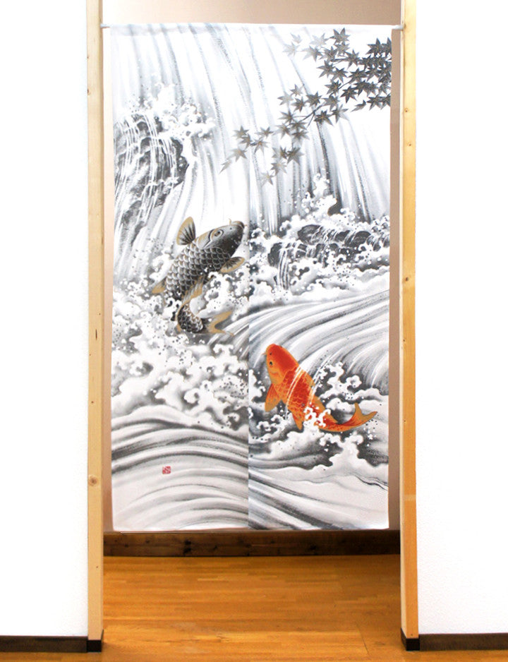 Noren - Koi Fish Climbing Waterfall