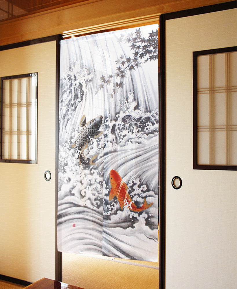 Noren - Koi Fish Climbing Waterfall