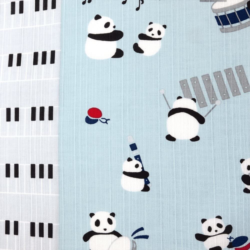Furoshiki 20"- Panda Piano Blue