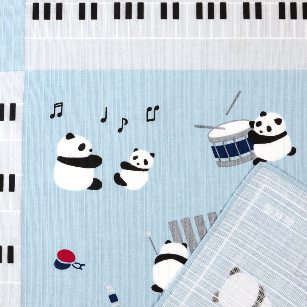 Furoshiki 20"- Panda Piano Blue