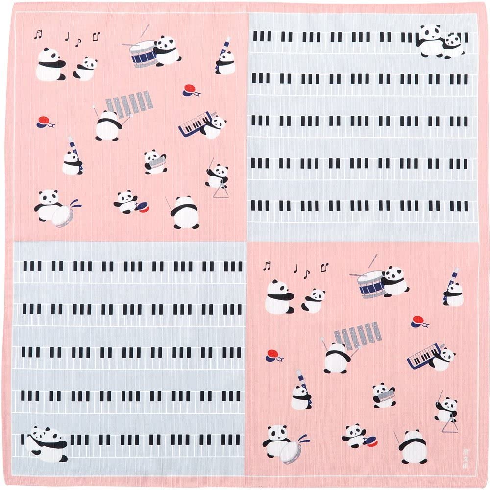 Furoshiki 20"- Panda Piano Pink