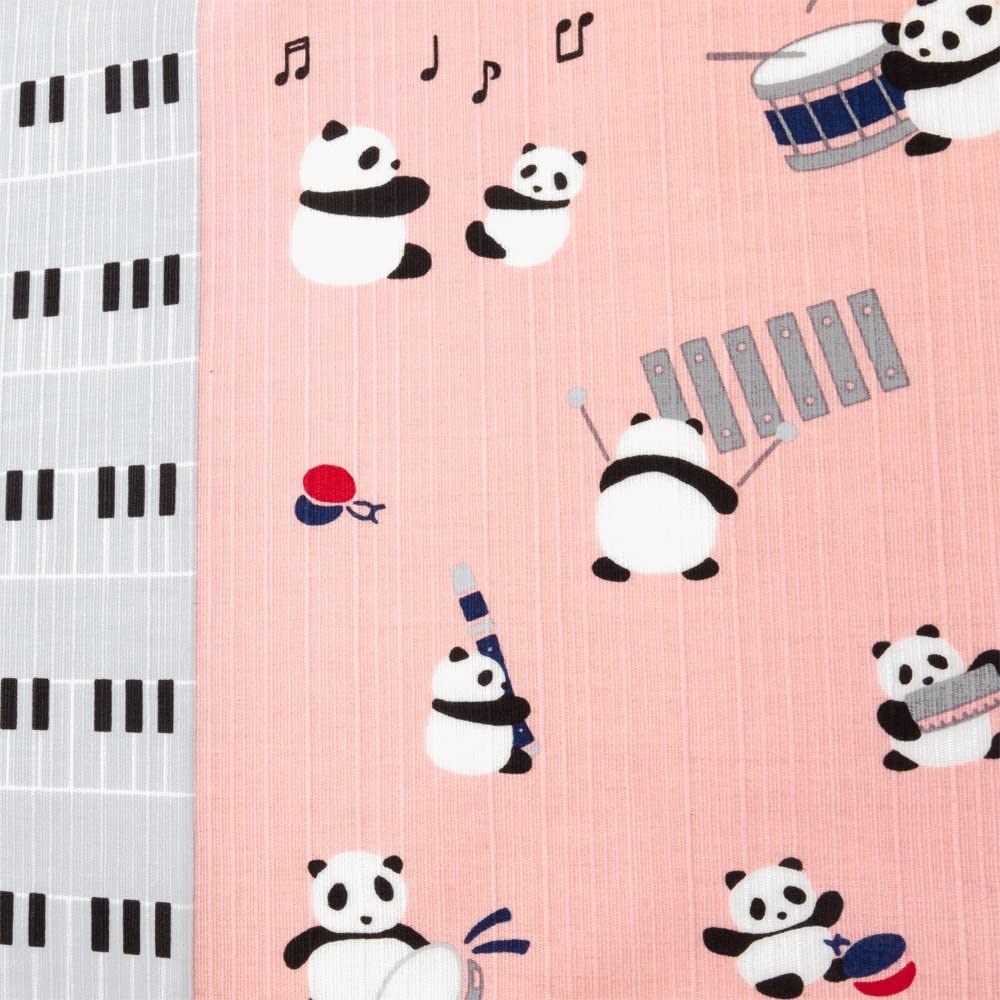 Furoshiki 20"- Panda Piano Pink