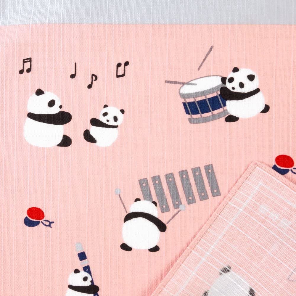 Furoshiki 20"- Panda Piano Pink