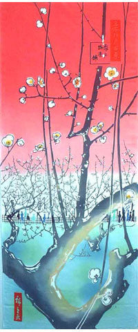 Tenugui Towel - Plum Park in Kameido Ukiyoe