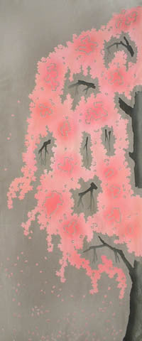 Tenugui Towel - Waterfall Cherry Tree