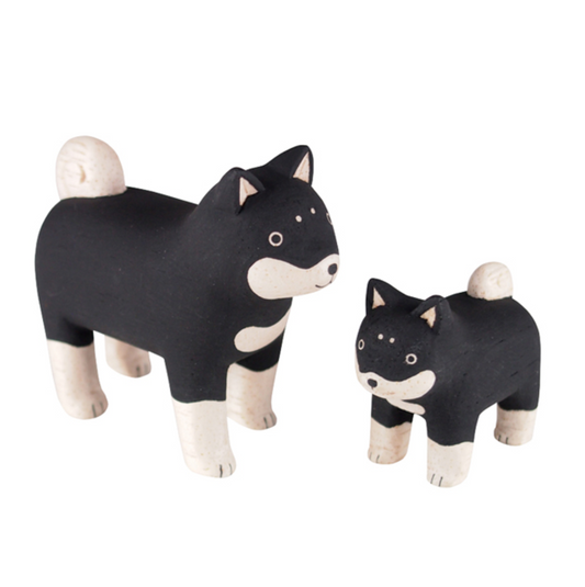 Wooden Animal Set - Shiba Dog