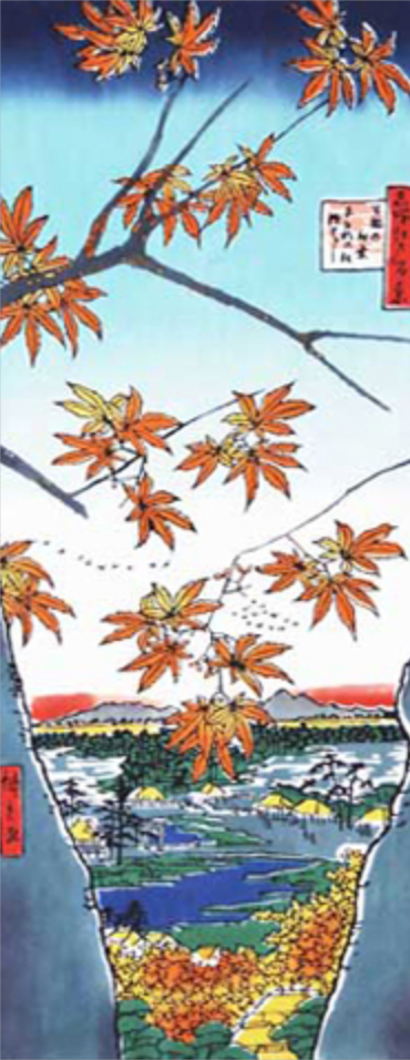 Tenugui Towel - Maple Trees Ukiyoe