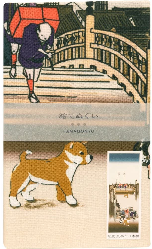 Shiba Inu Ukiyoe Nihonbashi Tenugui Towel