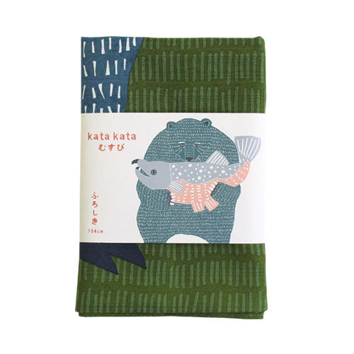 Furoshiki 40"- kata kata Bear Green