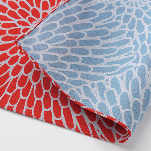 Reversible Furoshiki 41"- Isa Monyo Kiku Red/Sage