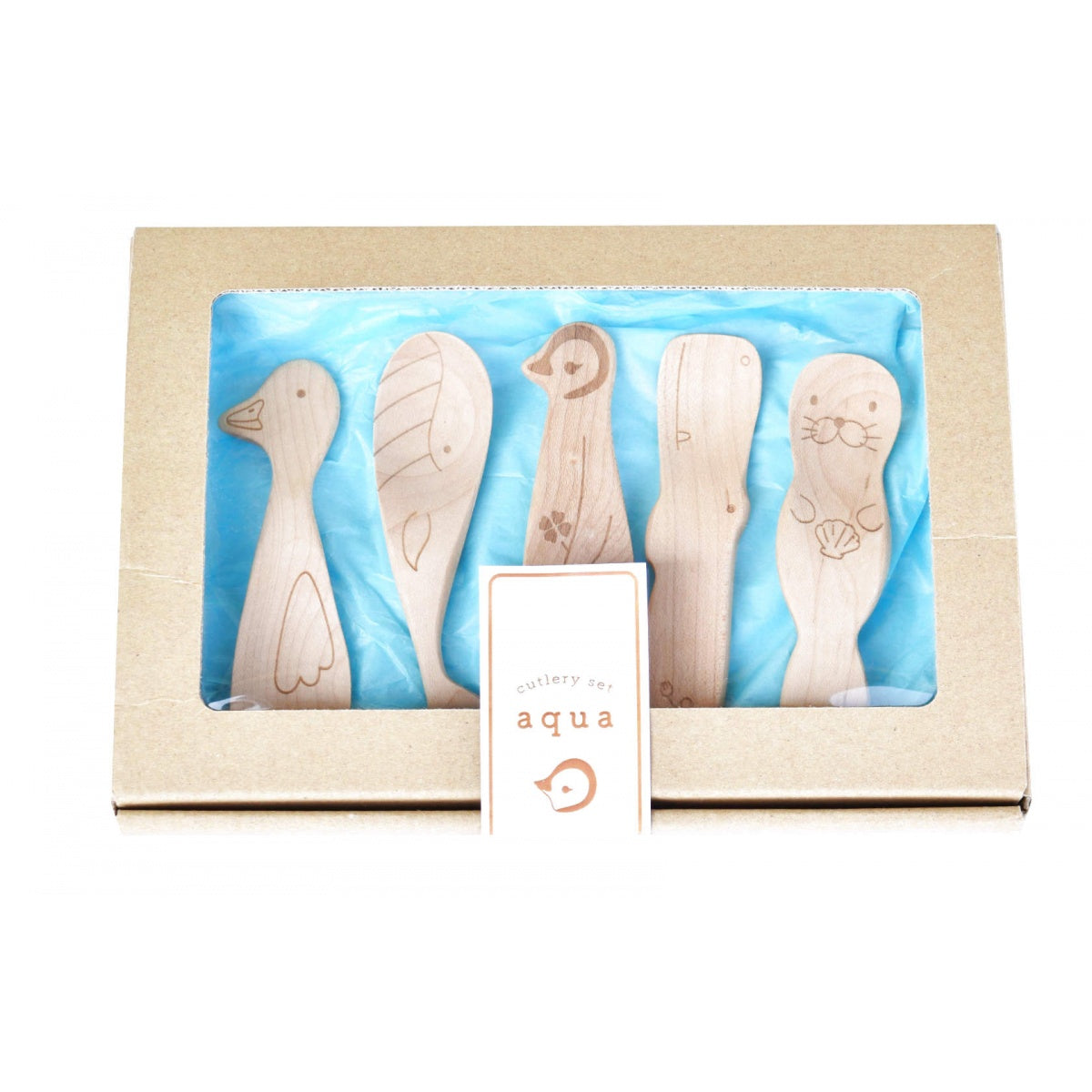 Wooden Cutlery Gift Set - Aqua
