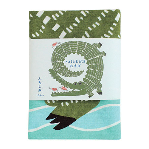 Furoshiki 40"- kata kata Crocodile Blue