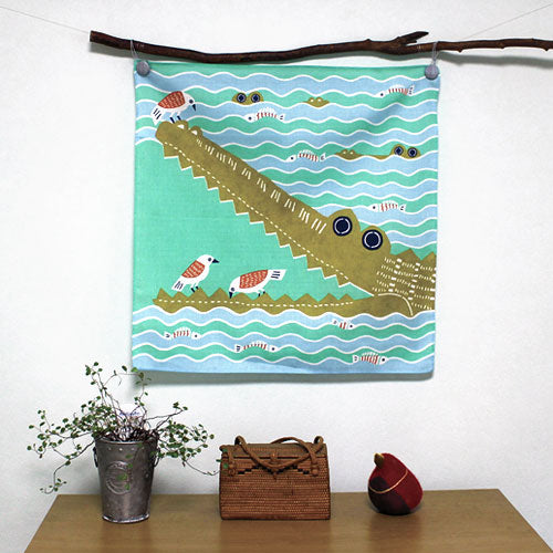 Furoshiki 20"- kata kata Crocodile Green