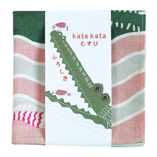 Furoshiki 20"- kata kata Crocodile Pink