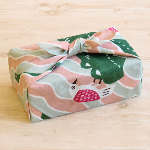 Furoshiki 20"- kata kata Crocodile Pink