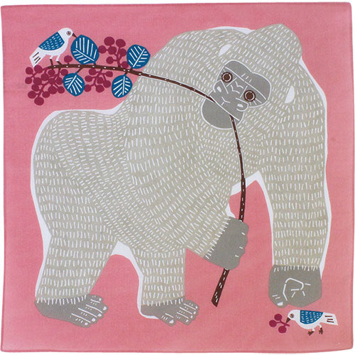 Furoshiki 20"- kata kata Gorilla Pink