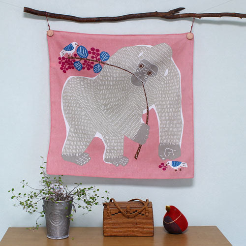 Furoshiki 20"- kata kata Gorilla Pink