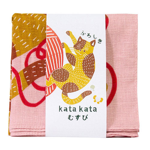 Furoshiki 20"- kata kata Cat Pink