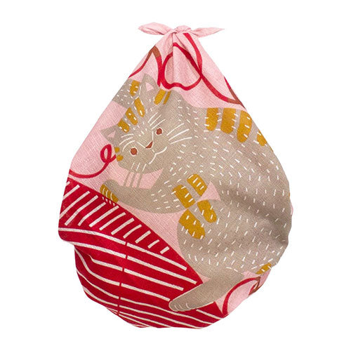Furoshiki 20"- kata kata Cat Pink