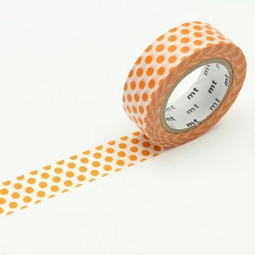 Washi Tape 15mm - Dot Mandarin Orange