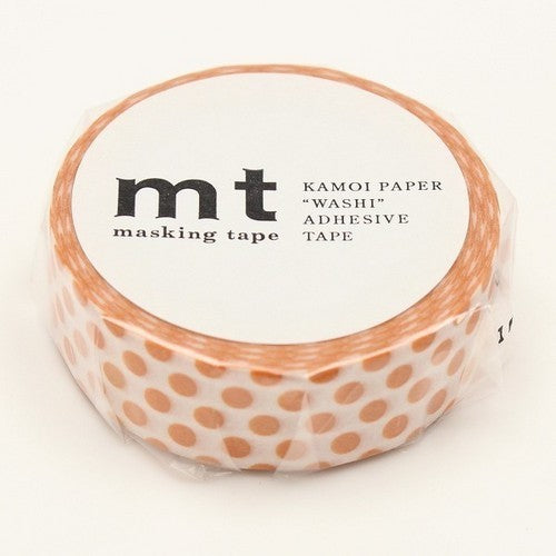 Washi Tape 15mm - Dot Mandarin Orange