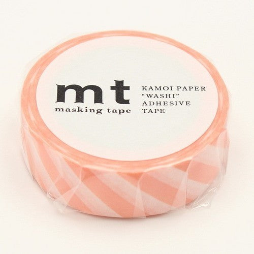 Washi Tape 15mm - Stripe Salmon Pink