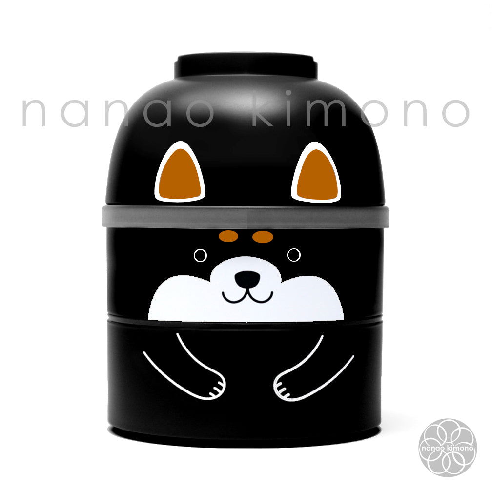 Kokeshi Bento Box L - Black Shiba
