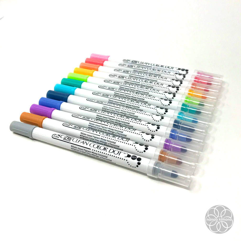 ZIG Clean Color Dot Pen - A set of 12 colours