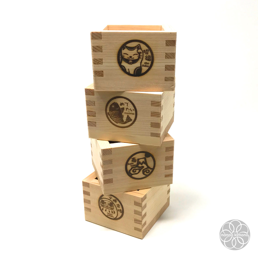 Wooden Sake Cup (Masu) - Mt. Fuji