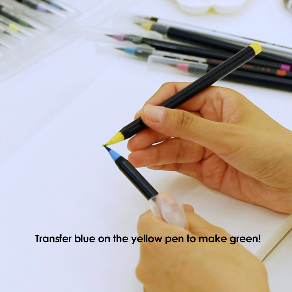 SAI Watercolour Brush Pen - Japanese Traditional Colours Set Red Fuji