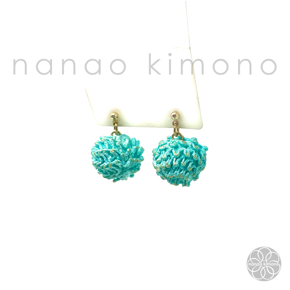 Pierced Earrings - Shibori Light Blue