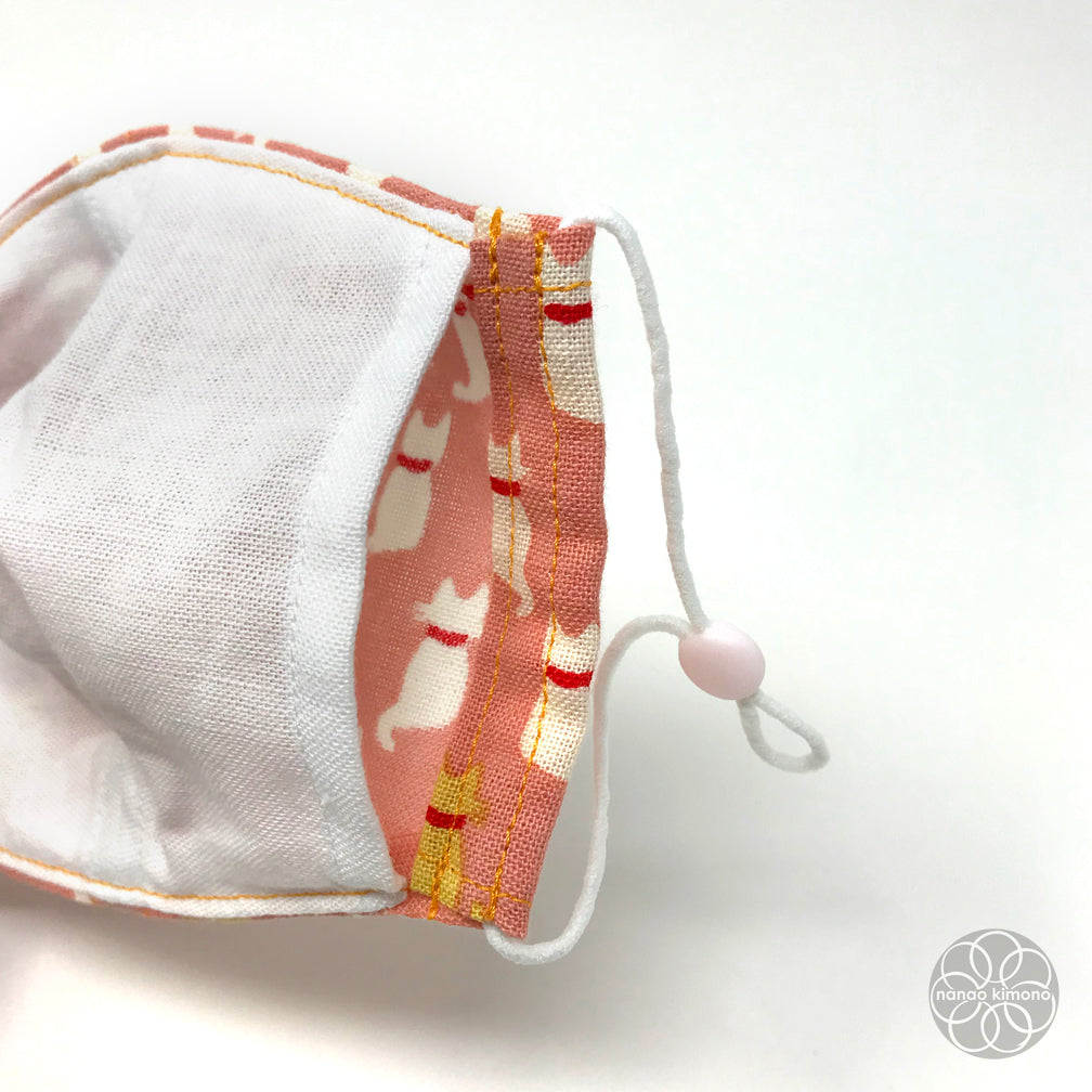 M Tenugui Face Mask - Cat Pink
