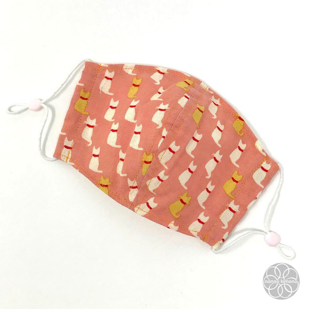 M Tenugui Face Mask - Cat Pink