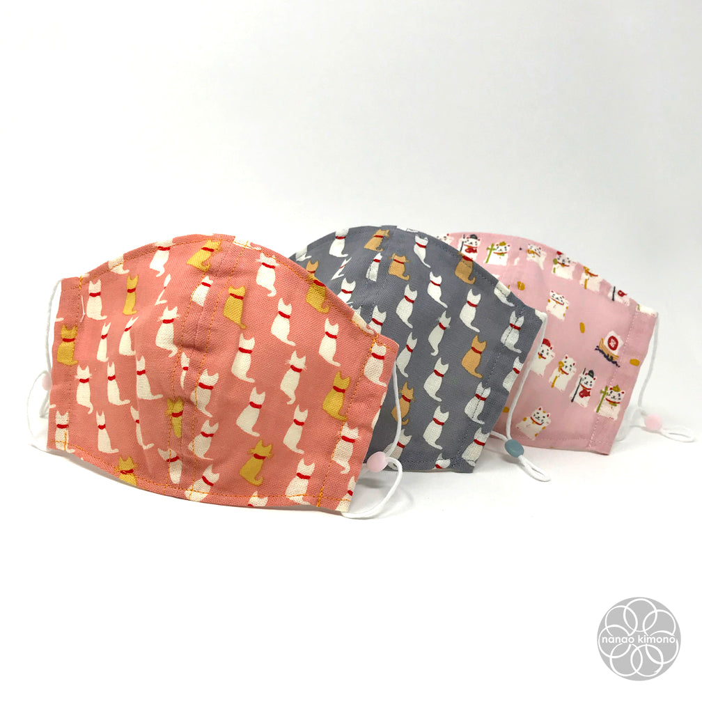 M Tenugui Face Mask - Cat Pink