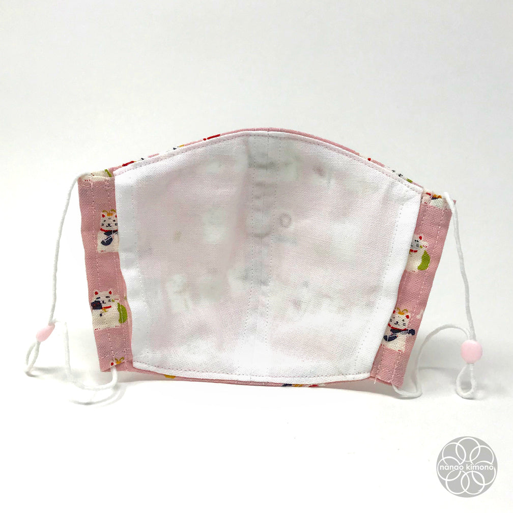M Tenugui Face Mask - Fortune Cat Pink