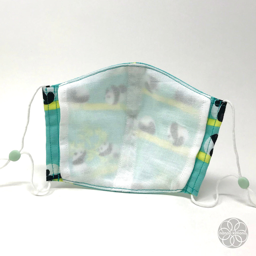 XL Tenugui Face Mask - Bamboo Panda Green