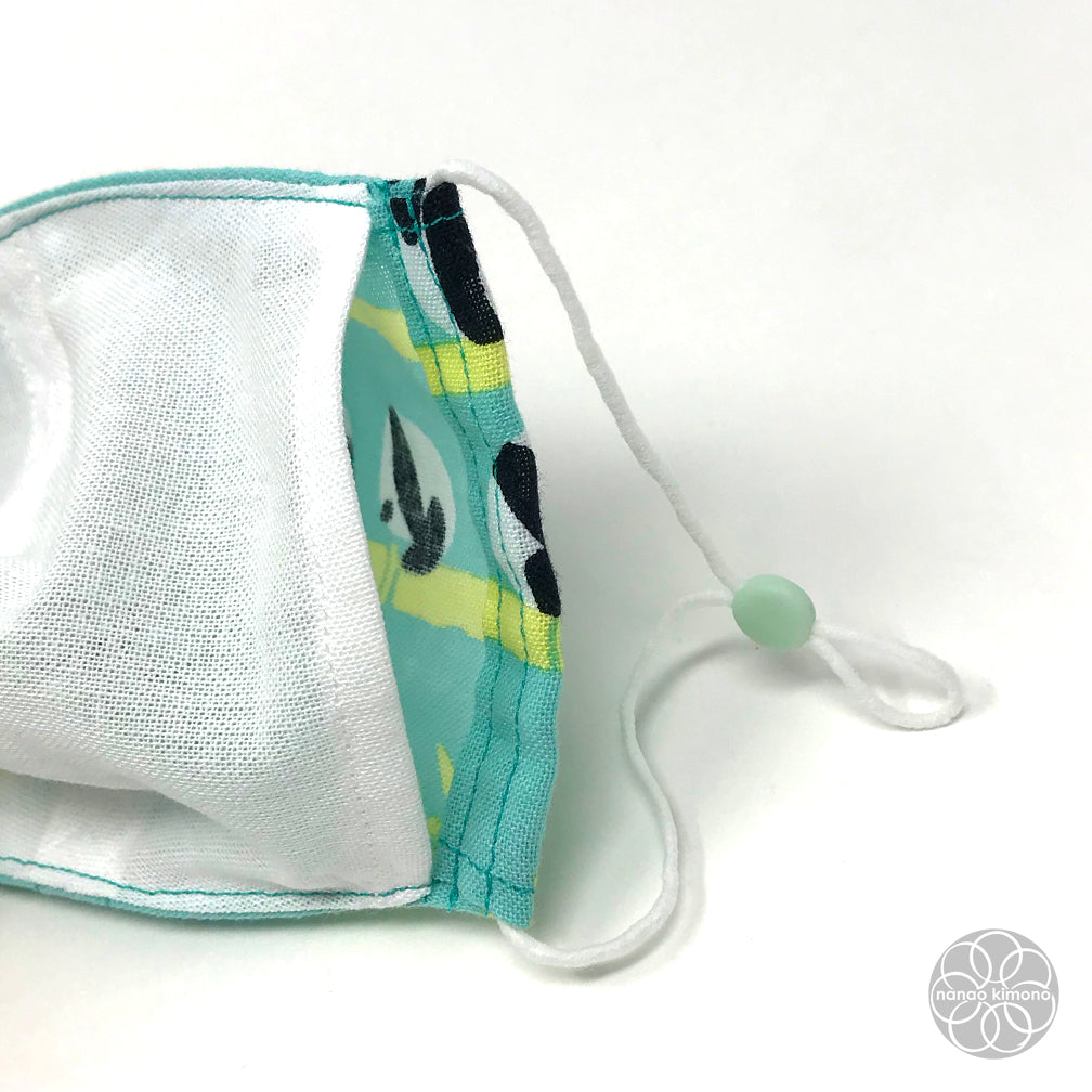 XL Tenugui Face Mask - Bamboo Panda Green