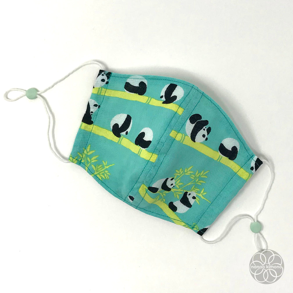 XL Tenugui Face Mask - Bamboo Panda Green