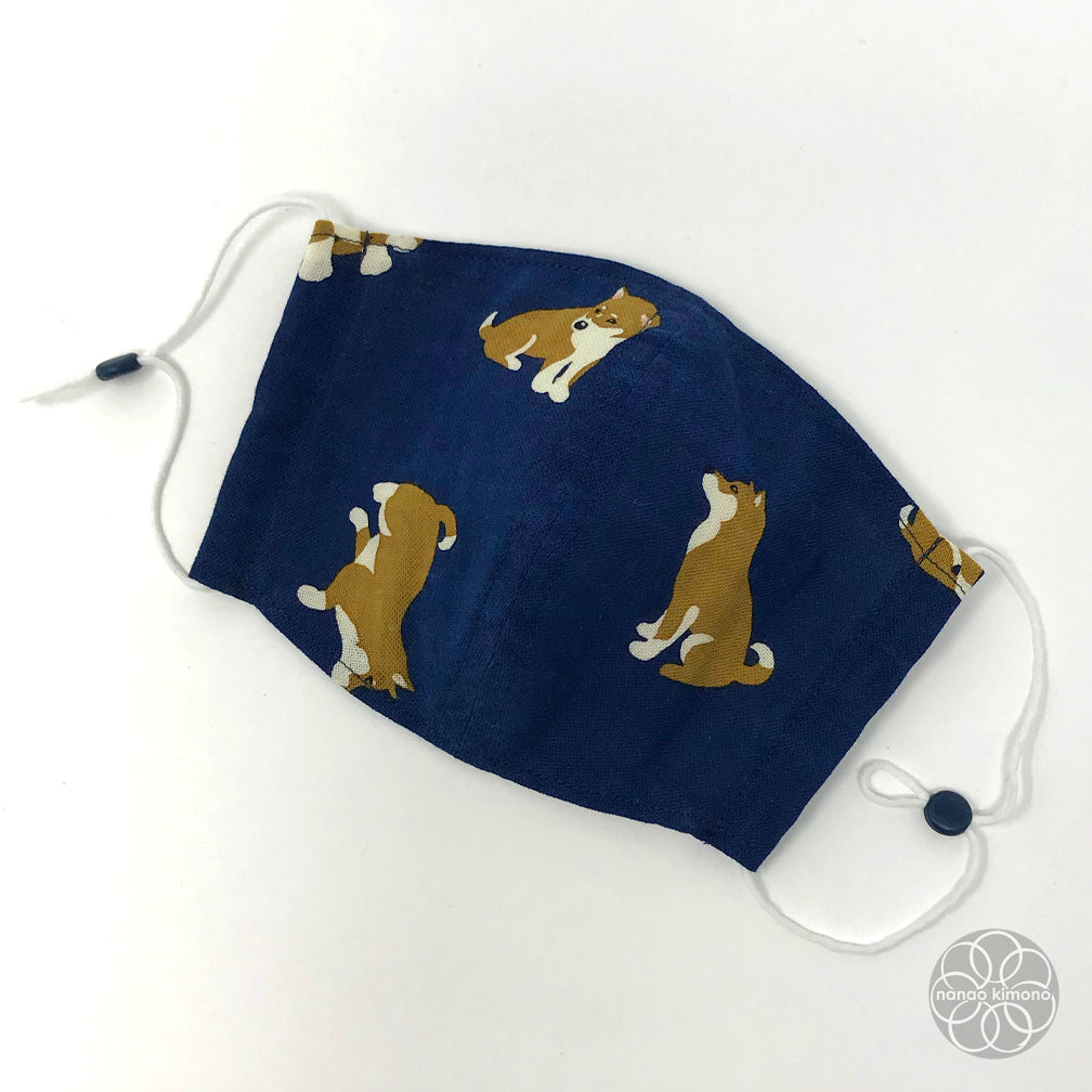 XL Tenugui Face Mask - Shiba Navy