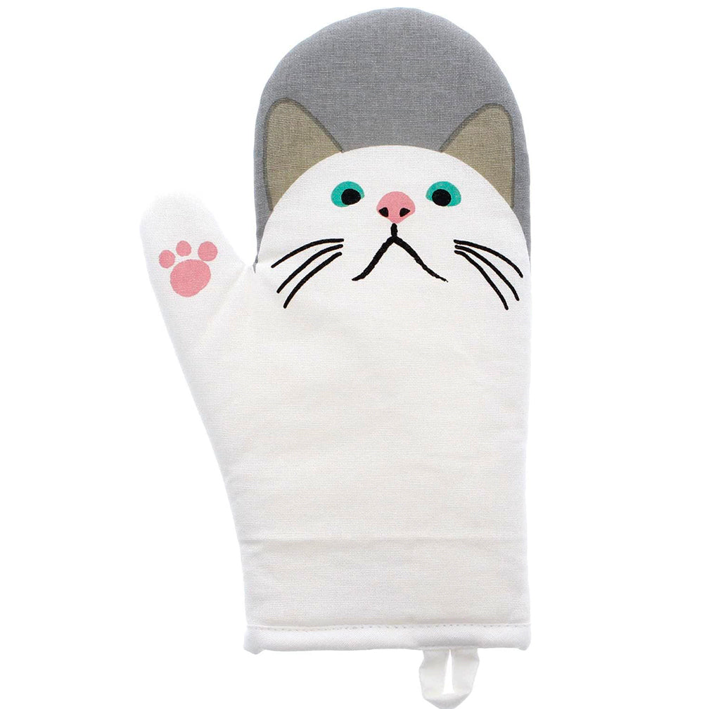 Kitchen Mitt - White Cat