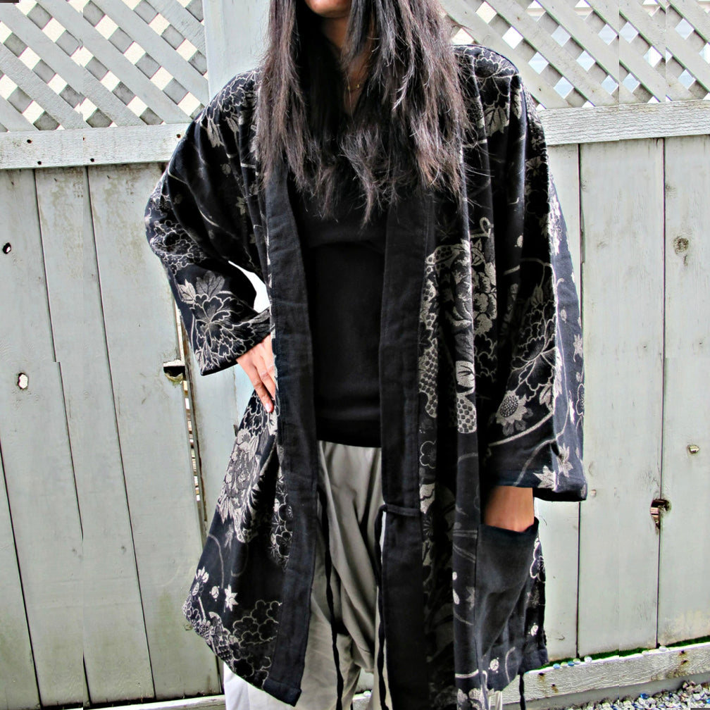 Noragi Kimono - Lotus Flower