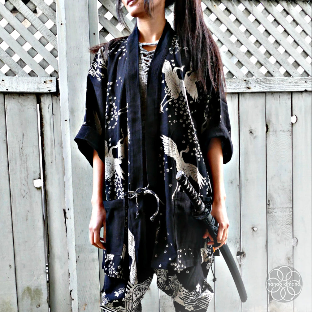 Noragi Kimono - Sakura Crane