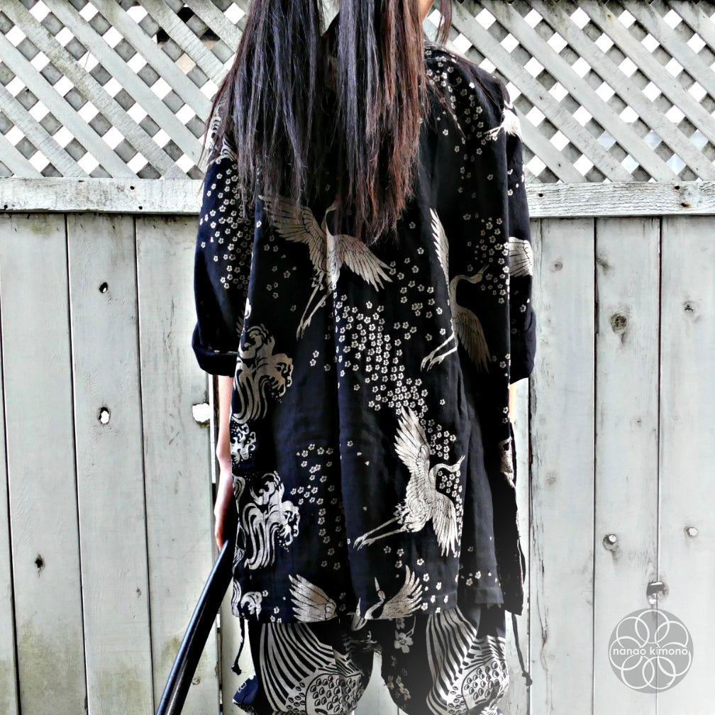 Noragi Kimono - Sakura Crane